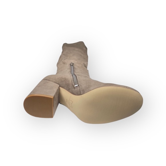 new Marc Fisher ❤︎ Over the Knee Vegan Suede Heeled Boots ❤︎ Taupe 6M ❤︎ - Picture 9 of 16